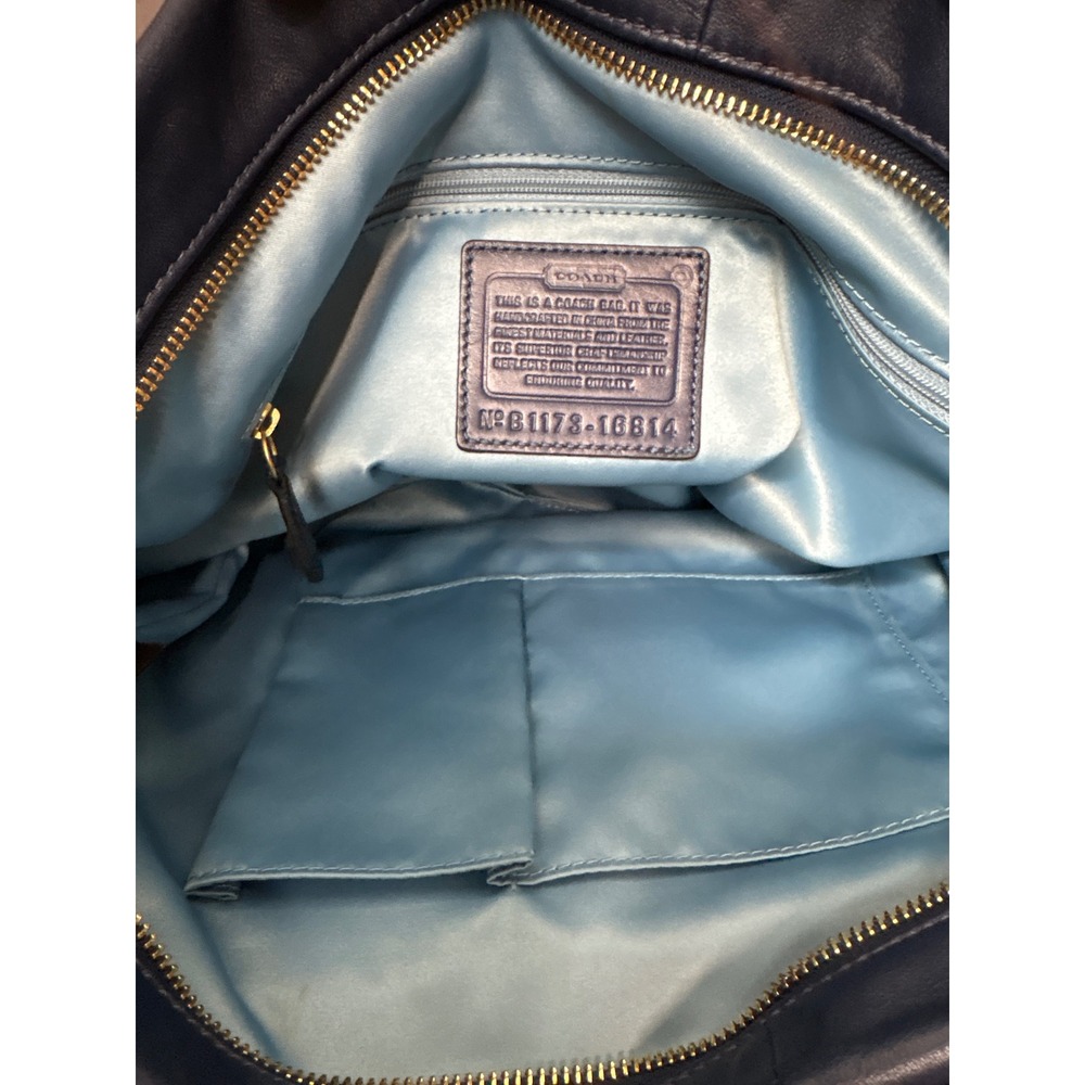 Coach Kristin Leather Satchel Midnight Blue - Picture 4 of 5